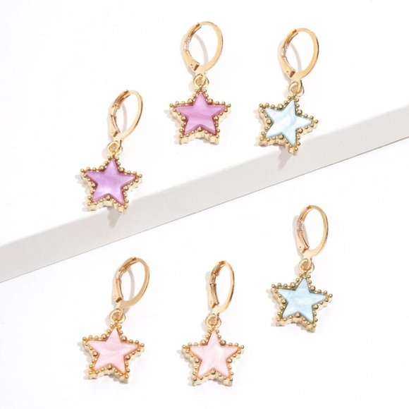 NEW 6pcs Colorful Star Earrings - Picture 4 of 4